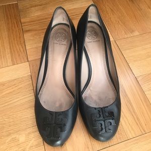 Tory Burch black Chelsea wedges